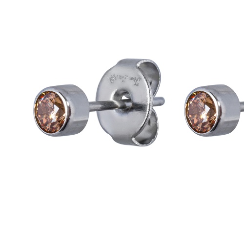 Пусеты Fiore Luna Cubic zirconia Champagne, SWE0128 CH S фото 3